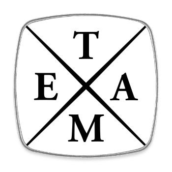 Team - Viereckiger Kühlschrankmagnet - Weiß - Vorne
