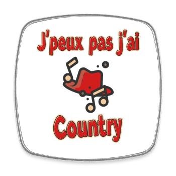 I can't I have Country - Square fridge magnet - white - Front