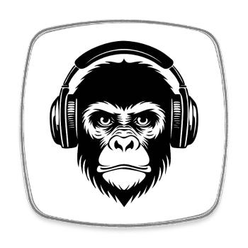 Streetstyle Monkey Head Graffiti Beat Edition Chemise - Magnet carré - blanc - Devant