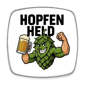 Funny Hops avec chope de bière Festival d’octobre - Magnet carré - blanc - Devant