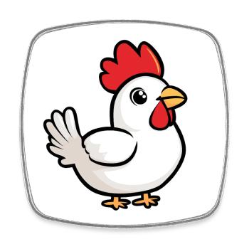 Huhn cartoon - Viereckiger Kühlschrankmagnet - Weiß - Vorne