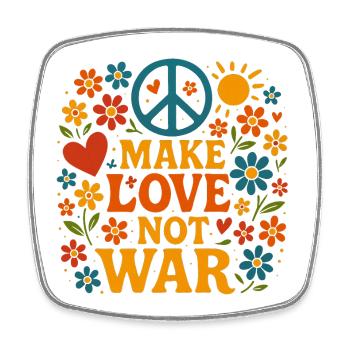 For peace - against war | Message of peace - Square fridge magnet - white - Front