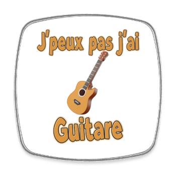 I can't I have guitar - Square fridge magnet - white - Front