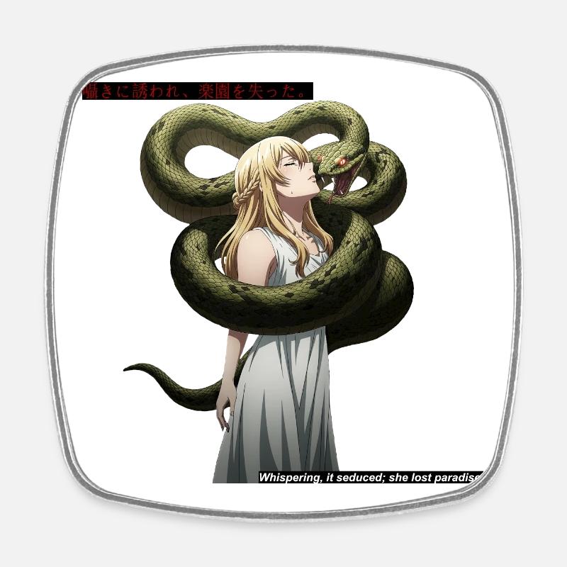 Séduction du serpent - Magnet carré - blanc