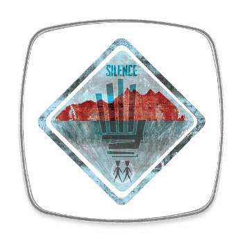 Silent Boundary Mark Design - Square fridge magnet - white - Front
