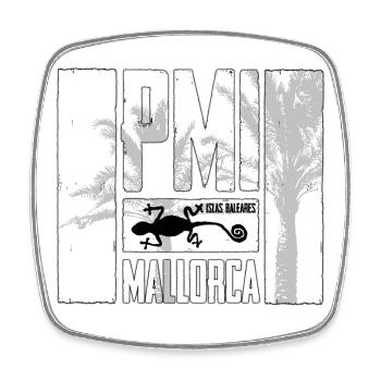 Mallorca PMI Palmenlogo - Viereckiger Kühlschrankmagnet - Weiß - Vorne