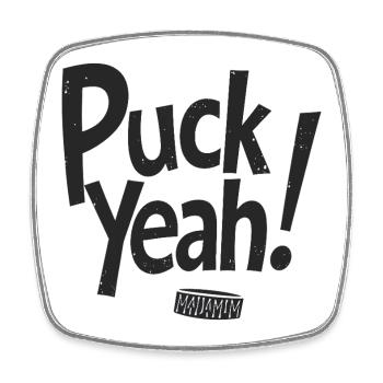 Puck Yeah Hockey Hockey Dire Hockey Puck Graphic - Magnet carré - blanc - Devant