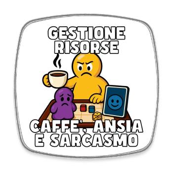 Gestion des ressources : café et anxiété - Magnet carré - blanc - Devant