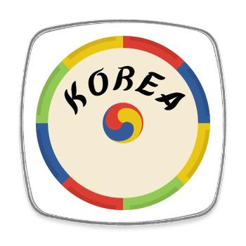 Korea Design – Tradition et culture en cercle - Magnet carré - blanc - Devant
