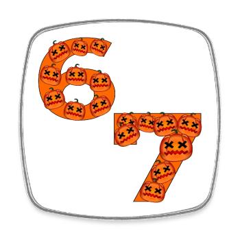 HALLOWEEN KÜRBIS SECHS SIEBEN - Viereckiger Kühlschrankmagnet - Weiß - Vorne