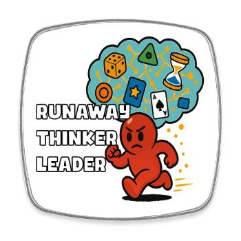 Runaway Thinker Leader - Square fridge magnet - white - Front