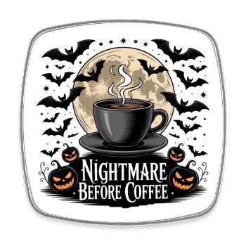 Albtraum vor dem Kaffee - Viereckiger Kühlschrankmagnet - Weiß - Vorne