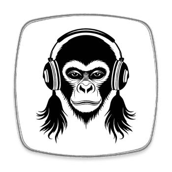 Wild Affenkopf Party Groove Edition Shirt - Viereckiger Kühlschrankmagnet - Weiß - Vorne