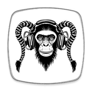 Festival Monkey Head Dawn Rave Edition Chemise - Magnet carré - blanc - Devant