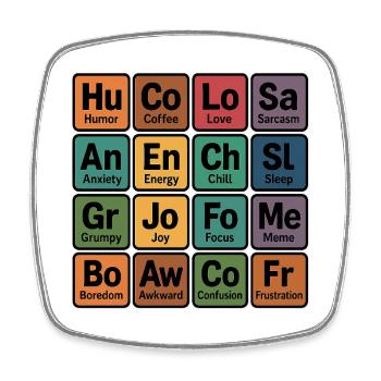 Colorful Emotion Squares - Square fridge magnet - white - Front
