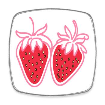 Strawberry fruit - Square fridge magnet - white - Front