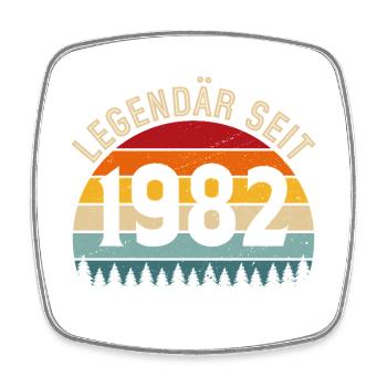 Legendär seit 1982 – Jahrgang 1982 - Viereckiger Kühlschrankmagnet - Weiß - Vorne