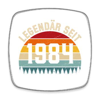 Legendär seit 1984 – Jahrgang 1984 - Viereckiger Kühlschrankmagnet - Weiß - Vorne