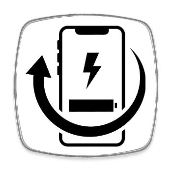 Blitzförmiger Energiekreis - Viereckiger Kühlschrankmagnet - Weiß - Vorne