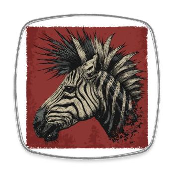 Punkrock Zebra - Viereckiger Kühlschrankmagnet - Weiß - Vorne