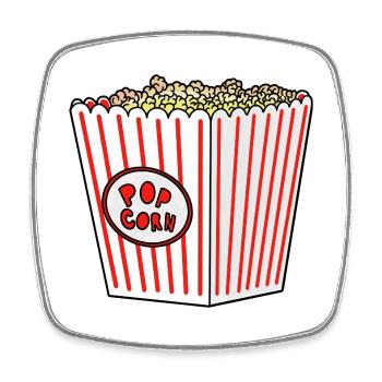 Popcorn Stripe Burst Eimer Retro - Viereckiger Kühlschrankmagnet - Weiß - Vorne