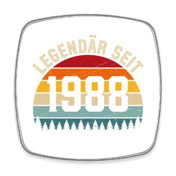 Legendär seit 1988 – Jahrgang 1988 - Viereckiger Kühlschrankmagnet - Weiß - Vorne