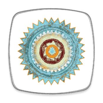 Circle Mandala Vintage Texture - Square fridge magnet - white - Front