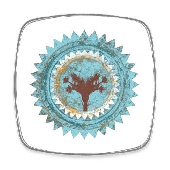 Distressed Tree Seal Blue Mallorca - Square fridge magnet - white - Front