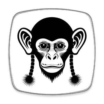 Edge Monkey Head Pure Sound Edition Shirt - Square fridge magnet - white - Front