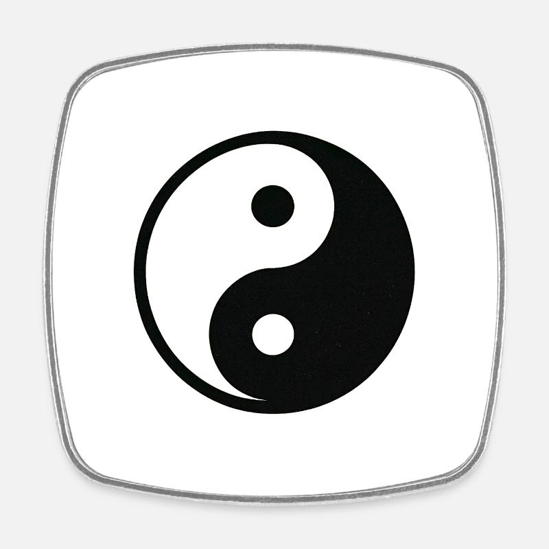YinYang Silhouette - Viereckiger Kühlschrankmagnet - Weiß