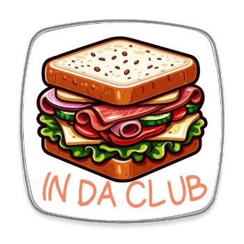 Club Sandwich Dessin Coloré - Magnet carré - blanc - Devant