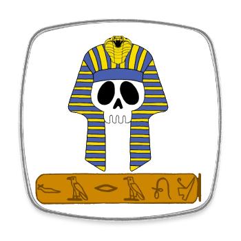 Crâne du pharaon - Magnet carré - blanc - Devant
