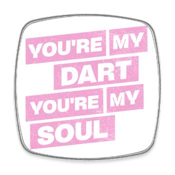 Darts Shirt Hoodie You are my soul - Square fridge magnet - white - Front
