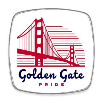 Golden Gate Bridge San Francisco - Viereckiger Kühlschrankmagnet - Weiß - Vorne