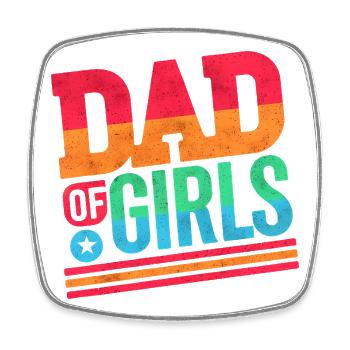 Papa de filles arc-en-ciel, pères - Magnet carré - blanc - Devant
