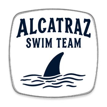 Alcatraz Swim Team Irony Saying - Square fridge magnet - white - Front