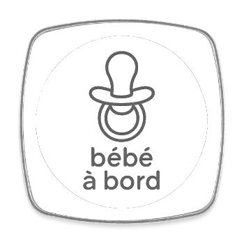 Bébé à bord Pacifier Silhouette - Magnet carré - blanc - Devant