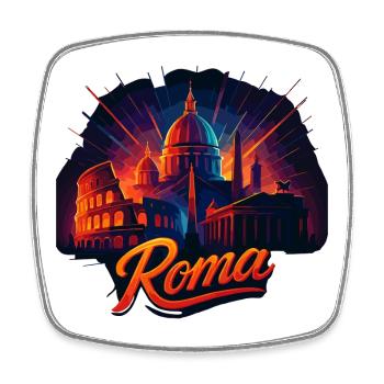 Rome Roma Capital Italy Silhouette Gift - Square fridge magnet - white - Front