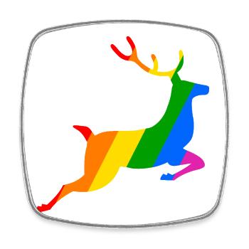 Regebogen Reindeer - Square fridge magnet - white - Front