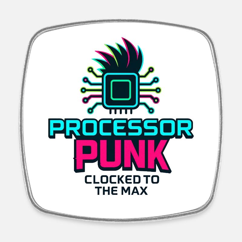 Processor Punk - Square fridge magnet - white