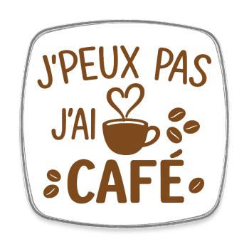 Ich kann keinen Kaffee trinken - Viereckiger Kühlschrankmagnet - Weiß - Vorne