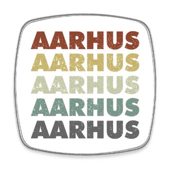 Aarhus - Denmark - Denmark - Scandinavia - Square fridge magnet - white - Front