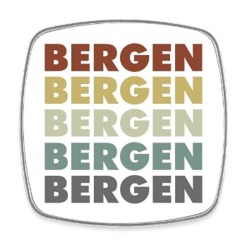 Bergen - Norway - Norge - Norwegen - Lettering - Viereckiger Kühlschrankmagnet - Weiß - Vorne
