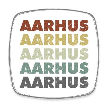 Aarhus - Denmark - Denmark - Scandinavia - Square fridge magnet - white - Front