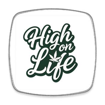 Cannabis, High, Funny - Square fridge magnet - white - Front