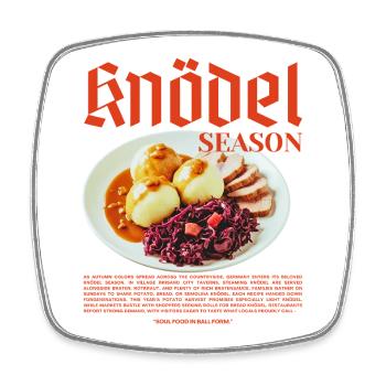 Knödel Season – Traditionelles deutsches Essen - Viereckiger Kühlschrankmagnet - Weiß - Vorne