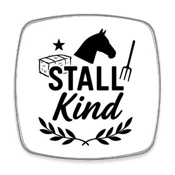 stable child, horse, funny - Square fridge magnet - white - Front