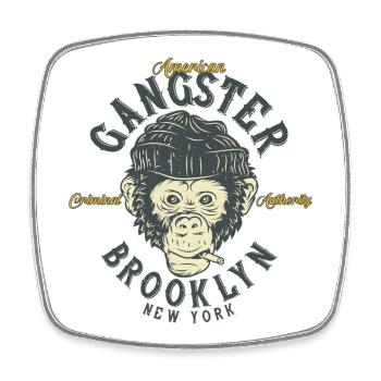 Brooklyn Gorilla Gangster - Viereckiger Kühlschrankmagnet - Weiß - Vorne