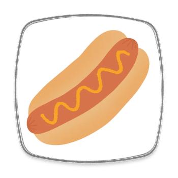 Hot Dog Art - Square fridge magnet - white - Front