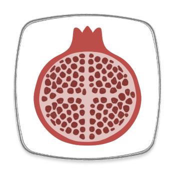 Pomegranate Half - Square fridge magnet - white - Front